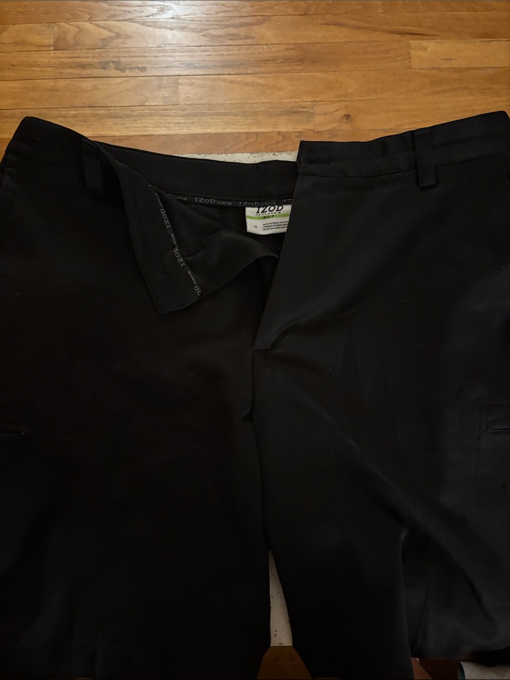 Izod Men’s Black Sport Shorts– Flat Front Professional Trousers